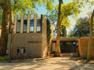 The pavilion of Venezuela by Carlo Scarpa at the Giardini della Biennale, Venice