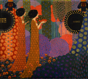 detail of "Le Mille e Una Notte" by Vittorio Zecchin in the Museum of Modern Art in Ca' Pesaro, Venice