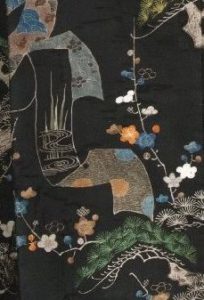 detail of a Japanese kimono from the Museum of Oriental Art in Venice