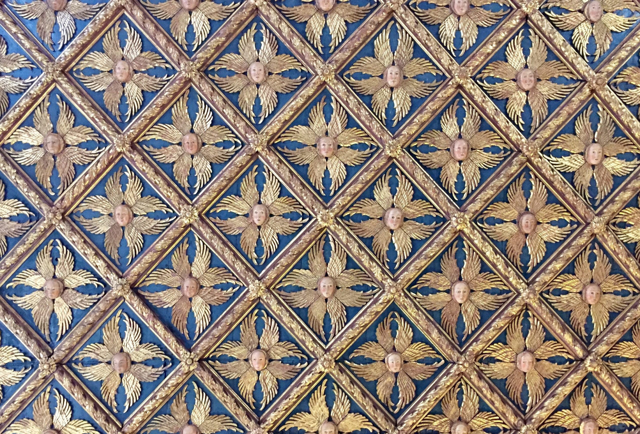 wooden ceiling of the upper room of the Accademia Galleries in Venice