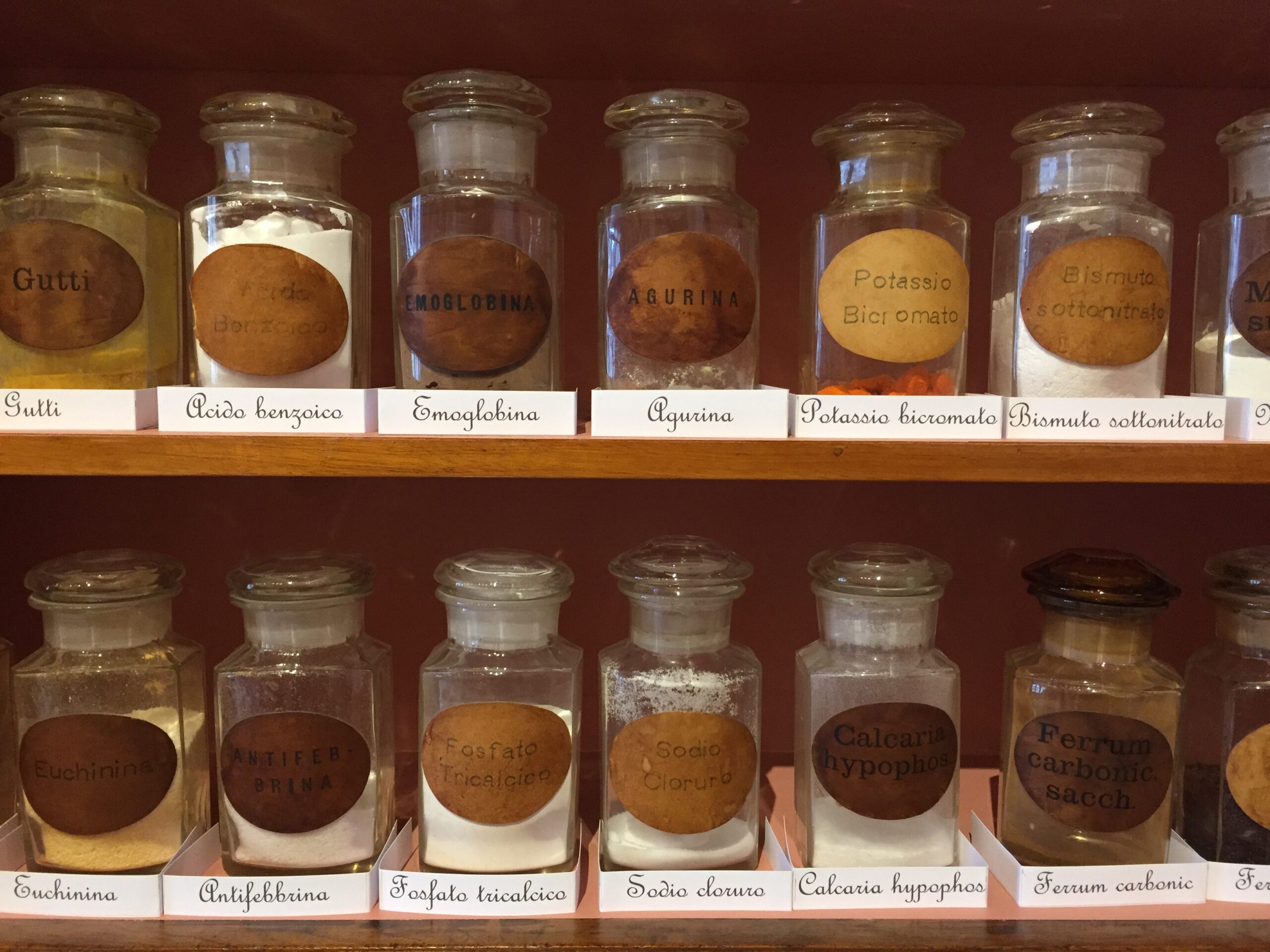 medicine vases in the old pharmacy of the hospital of Venice