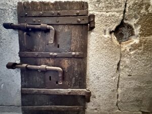 An old door in the prisons of Venice